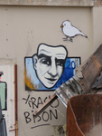 833787 Afbeelding van graffiti in het pand Willem Dreeslaan 14-18 te Utrecht dat gesloopt wordt.
